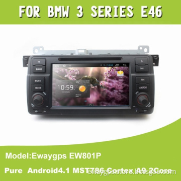 Pure Android4.1 Car DVD Stereo Radio for BMW E46 EW801P with MST786 Cortex A9 Dual Core Capacitance Screen